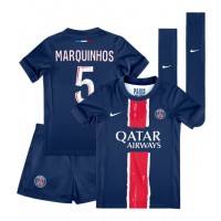 Echipament fotbal Paris Saint-Germain Marquinhos #5 Tricou Acasa 2024-25 pentru copii maneca scurta (+ Pantaloni scurti)